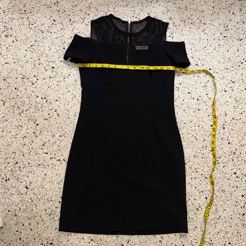 Sandro Paris black mini dress cold shoulder back zip 1 small s
